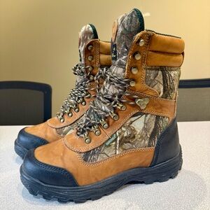 NWOT Trekker Aquashield 1200 Gram Leather Camo Work Boots Men's 9 M 813346